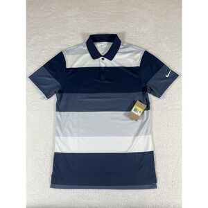 Nike FZ7452-410 Victory+ Dri-FIT Striped Midnight Navy Golf Polo Size Small NWT